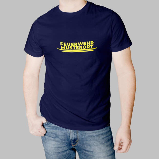 Feuerwehr T-Shirt BEN, Druck gelb