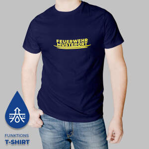 Feuerwehr  Funktions-T-Shirt CARLO, Druck gelb