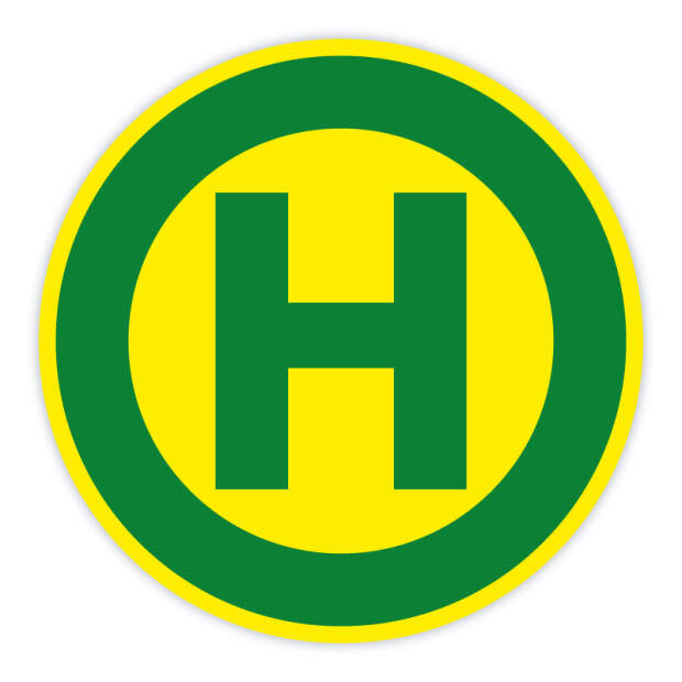 H-Schild mit Konturgeschnitt, 25cm