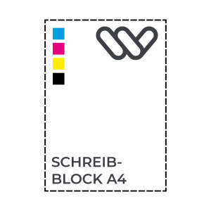 Schreibblock A4, 4/0c Druck, 100 Blatt, 4-fach Lochung