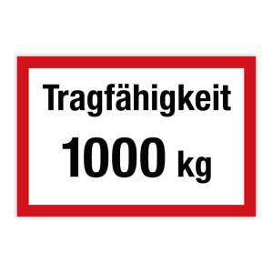 Tragfähigkeit 2mm Schild 30x20cm